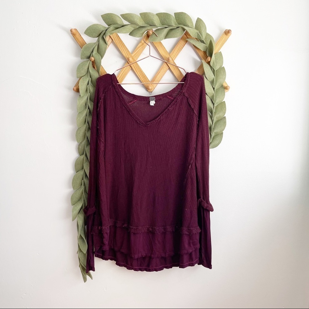Free People Laguna Oversized Thermal Top - Picture 3 of 7